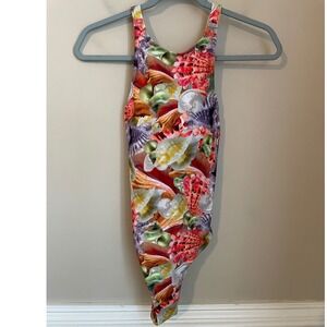 Hosbjerg Fulon One Piece Swimsuit XS (2) Seashell Print High Neck NWT $170